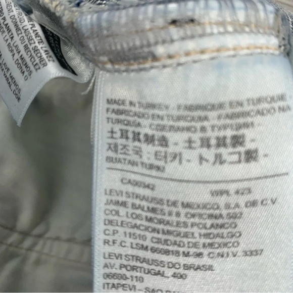 Levis Barrel Crop Jeans Woman 31 Relaxed Fit Embroidery Cut Out Made & Crafted - Picture 16 of 16